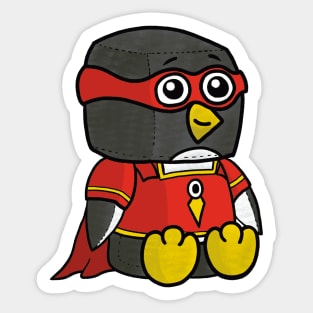 Superhero Penguin Plushy Sticker